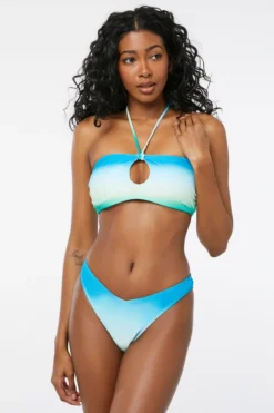 Ardene V-Waist Bare Bikini Bottom In Med. Blue | Size | Polyester/Nylon/Spandex | Microfiber