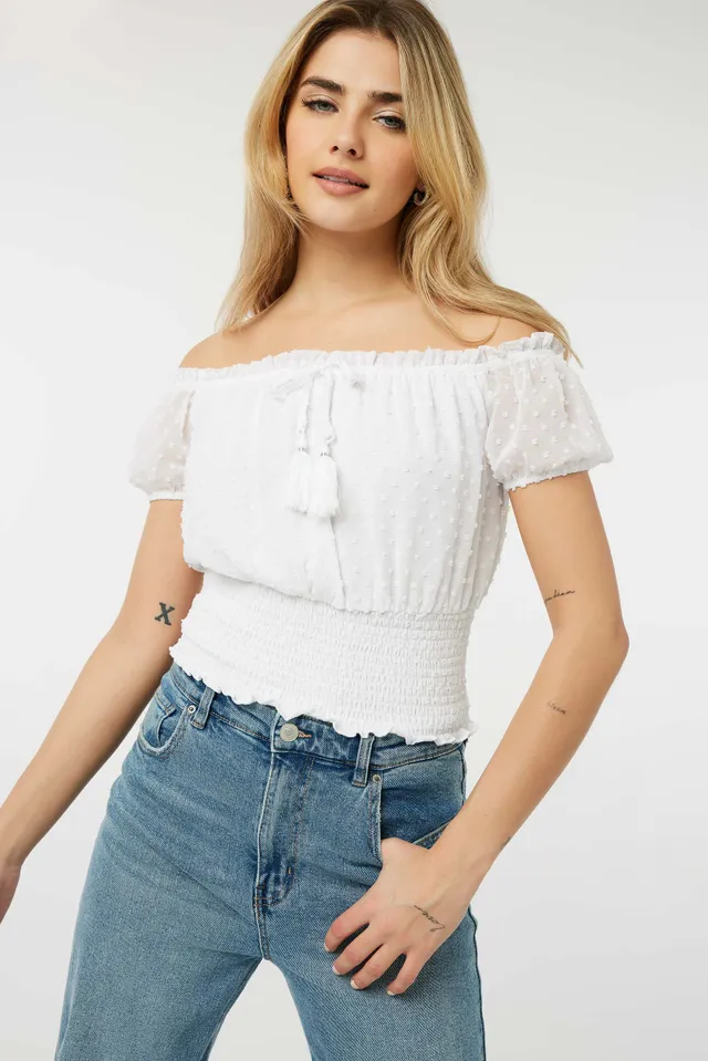 Ardene White Off Shoulder Top | Size | Polyester 3 Ardene White Off Shoulder Top | Size | Polyester