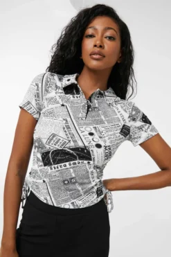 Ardene Drawstring Side Polo | Size | Polyester/Spandex