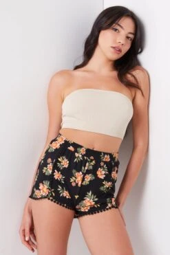 Ardene Printed Super Soft Shorts With Tassels | Size | Polyester/Spandex