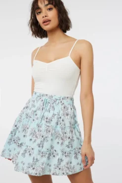 Ardene Floral Mini Tiered Skirt In Lt. | Size | Rayon