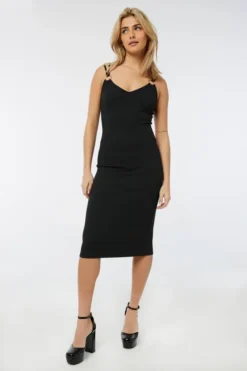 Ardene O-Ring Bodycon Dress In Black | Size | Polyester/Spandex
