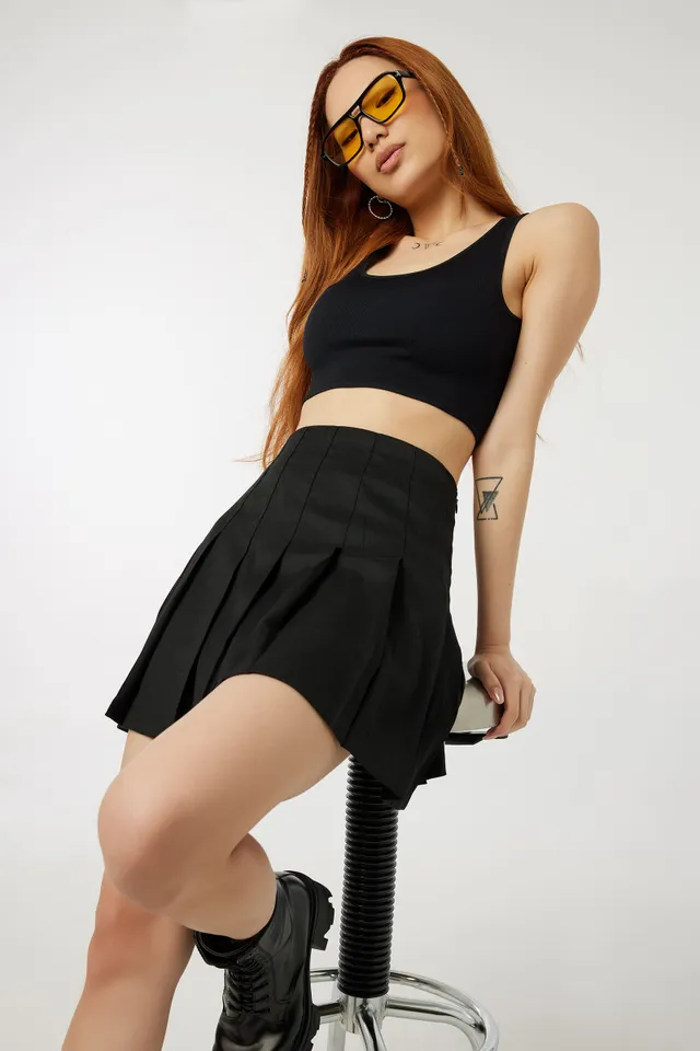 Ardene Micro Mini Pleated Skirt In Black | Size | Polyester/Viscose 3 Ardene Micro Mini Pleated Skirt In Black | Size | Polyester/Viscose