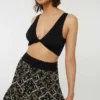 Ardene Bandana Print Mini Tiered Skirt In Black | Size | Rayon
