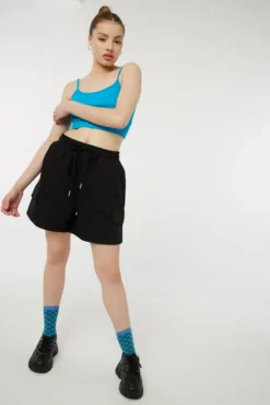 Ardene Ripstop Cargo Bermuda Shorts In Black | Size | 100% Cotton