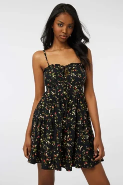 Ardene Tie-Front Tiered Dress In | Size | Polyester/Spandex