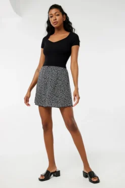 Ardene Ditsy Floral Mini Skirt In | Size | Rayon