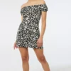 Ardene Puff Sleeve Mini Dress In | Size | Polyester/Spandex