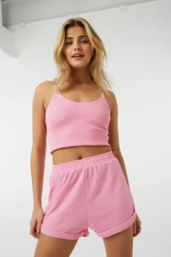 Ardene Solid French Terry Balloon Shorts In Lt. Pink | Size | Polyester/Cotton