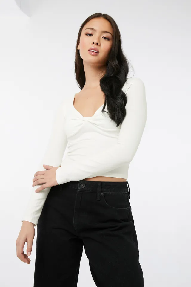 Ardene Front Twist Crop Top In | Size | Spandex/Cotton 4 Ardene Front Twist Crop Top In | Size | Spandex/Cotton - Image 2