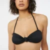 Ardene Knot Bandeau Bikini Top In | Size | Polyester/Nylon/Spandex | Microfiber