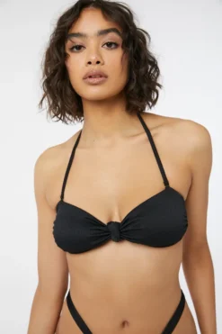 Ardene Knot Bandeau Bikini Top In | Size | Polyester/Nylon/Spandex | Microfiber