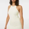 Ardene Basic Micro Mini Racer Back Dress In Beige | Size | Spandex/Cotton