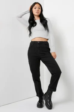 Ardene Carpenter Jeans In Black | Size | Polyester/Spandex/Cotton