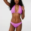 Ardene High-Leg Bikini Bottom In Med. Purple | Size | Polyester/Nylon/Spandex | Microfiber