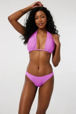 Ardene High-Leg Bikini Bottom In Med. Purple | Size | Polyester/Nylon/Spandex | Microfiber