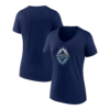 Vancouver Whitecaps Fanatics Women's Evergreen Logo V Neck T Shirt -Eddie Bauer Store womens whitecaps evergreen logo v neck tee nvy e603df64 1375 4b4c 9309 8d23ab33d934